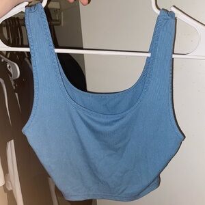 Blue Temu crop top, size small
